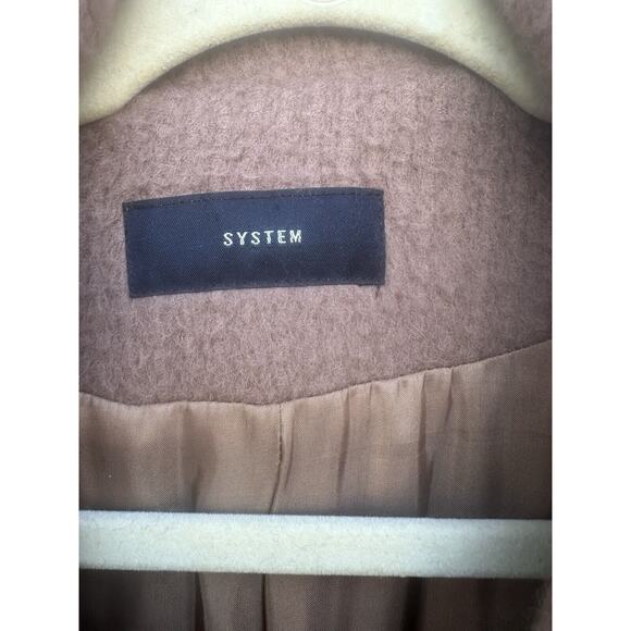 System Funnel Neck Suri Alpaca Wool Long Coat Women's $698 Sz S Camel Designer - Picture 8 of 16